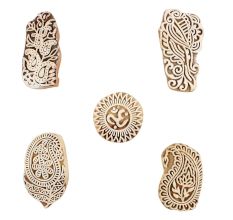 Set of 5 Piece New Mix Wooden Printing Blocks