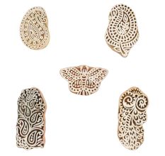 Set of 5 Piece New Mix Wooden Printing Blocks
