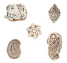 Set of 5 Piece New Mix Wooden Printing Blocks
