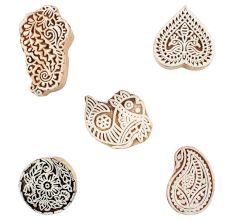 Set of 5 Piece New Mix Wooden Printing Blocks