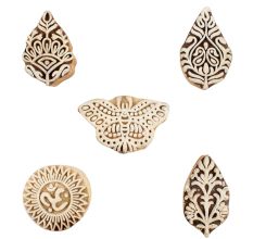 Set of 5 Piece New Mix Wooden Printing Blocks