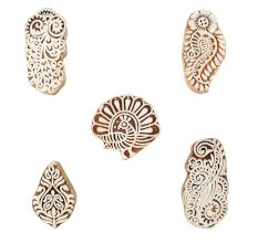 Set of 5 Piece New Mix Wooden Printing Blocks