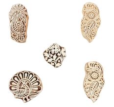 Set of 5 Piece New Mix Wooden Printing Blocks