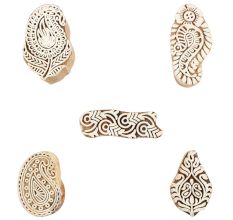 Set of 5 Piece New Mix Wooden Printing Blocks