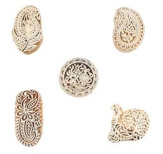Set of 5 Piece New Mix Wooden Printing Blocks