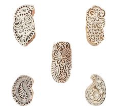 Set of 5 Piece New Mix Wooden Printing Blocks