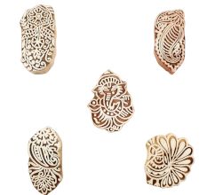 Set of 5 Piece New Mix Wooden Printing Blocks