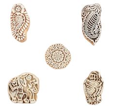 Set of 5 Piece New Mix Wooden Printing Blocks