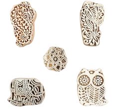 Set of 5 Piece New Mix Wooden Printing Blocks