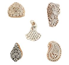 Set of 5 Piece New Mix Wooden Printing Blocks