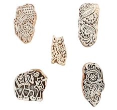 Set of 5 Piece New Mix Wooden Printing Blocks