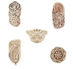 Set of 5 Piece New Mix Wooden Printing Blocks