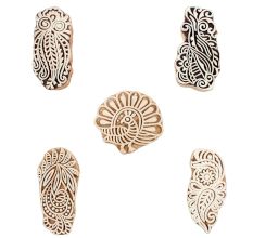 Set of 5 Piece New Mix Wooden Printing Blocks