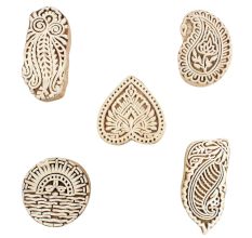 Set of 5 Piece New Mix Wooden Printing Blocks