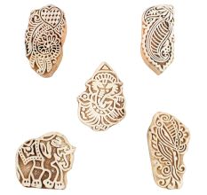 Set of 5 Piece New Mix Wooden Printing Blocks