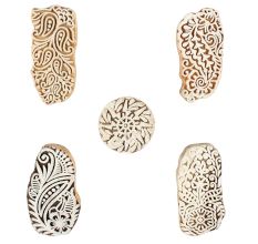 Set of 5 Piece New Mix Wooden Printing Blocks