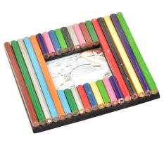 Old Colorful Bamboo Sticks Photo Frame