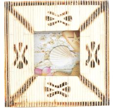 Horizontal Speed Lines Engraved Square Photo Frame