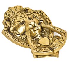 Royal Brass Lion Face Door Knocker