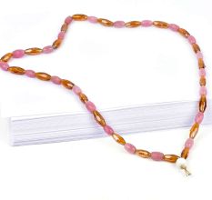 Brown Pink Mixed Bead Necklace