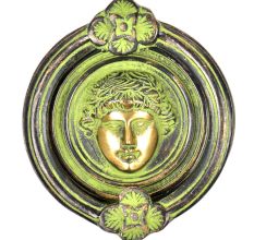 Handmade Roman Design Door Knocker With  Patina