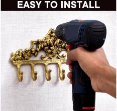 Brass Victorian Small Floral Arrrangement Six Wall Hook