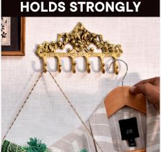 Brass Victorian Small Floral Arrrangement Six Wall Hook