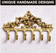 Brass Victorian Small Floral Arrrangement Six Wall Hook
