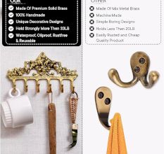 Brass Victorian Small Floral Arrrangement Six Wall Hook