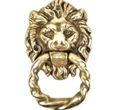 Brass Lion Head Ring Door Knocker 