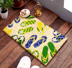 SWHF Premium Coir and Rubber Quirky Design Door and Floor Mat : Flip-Flop