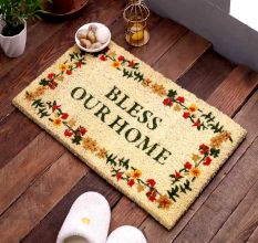 SWHF Premium Coir and Rubber Quirky Design Door and Floor Mat : Bless Your Home