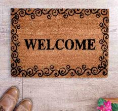 SWHF Premium Coir and Rubber Quirky Design Door and Floor Mat : Welcome