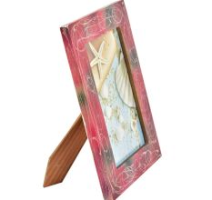 Red Photo Frame With White Abstract Design