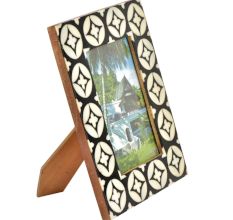 Handmade Black And Cream Bone Inlay Photo Frame