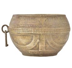 Old Tribal Wired Design Brass Â Cup Or Prayer Bowl