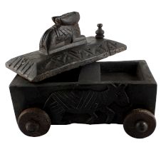 Old Nandi Wooden Box For Storing Spices