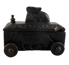 Old Nandi Wooden Box For Storing Spices