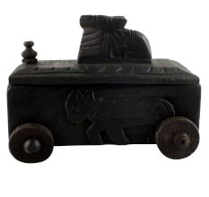 Handcrafted Old Nandi Wooden Box For Storage