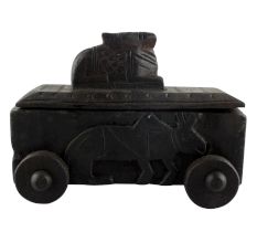 Handcrafted Old Nandi Wooden Box For Storage Highly Collectible