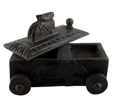 Hand Carved Nandi Wooden Box For Spices