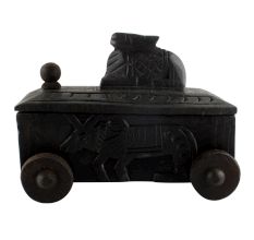 Hand Carved Nandi Wooden Box For Spices