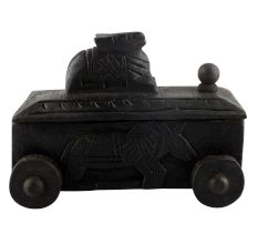 Hand Carved Nandi Wooden Box For Spices