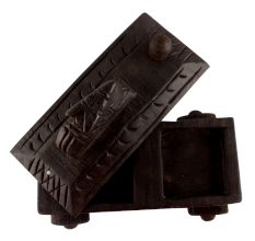 Hand Carved Nandi Wooden Box For Spices