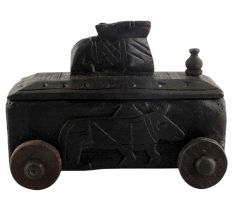 Carved Vintage Handcrafted Old Nandi Wooden Spice Box