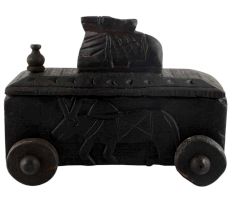 Carved Vintage Handcrafted Old Nandi Wooden Spice Box
