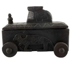 Old Nandi Wooden Box Indian Handicraft