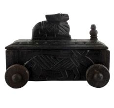 Handcrafted Old Nandi Wooden Box For Storage Indian Kitchenware