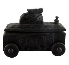 Nandi Wooden Box With Cow Engraved Lid