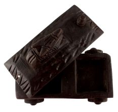 Nandi Wooden Box With Cow Engraved Lid